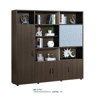 Dark wood grain multifunctional file display cabinet