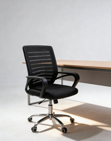 Medium-back Striped Mesh Office Chair