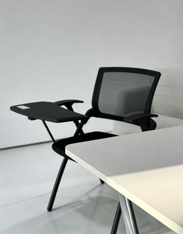 Mesh folding training chair with writing board