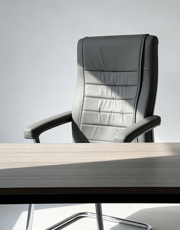 High-back leather bow-shaped executive chair