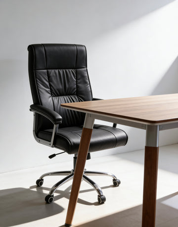 High-back leather ergonomic executive chair