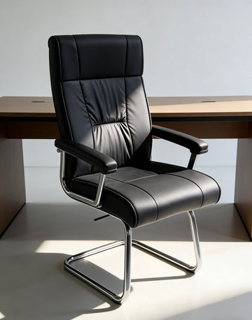 High-back leather bow-shaped executive chair