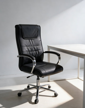 High-back leather ergonomic executive chair