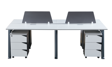 Four-person open staff office desk and chair set