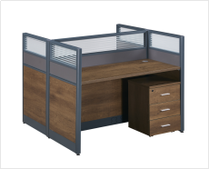 Single-seater office cubicle with partition