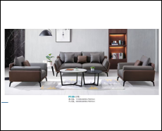 Modern Business Style Office Sofa and Coffee Table Set