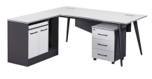 Modern Minimalist L-shaped Supervisor's Desk